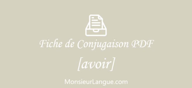 フランス語動詞活用表PDF‐avoir