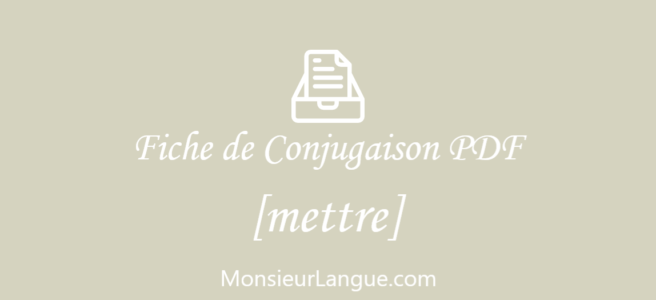 フランス語動詞活用表PDF‐mettre